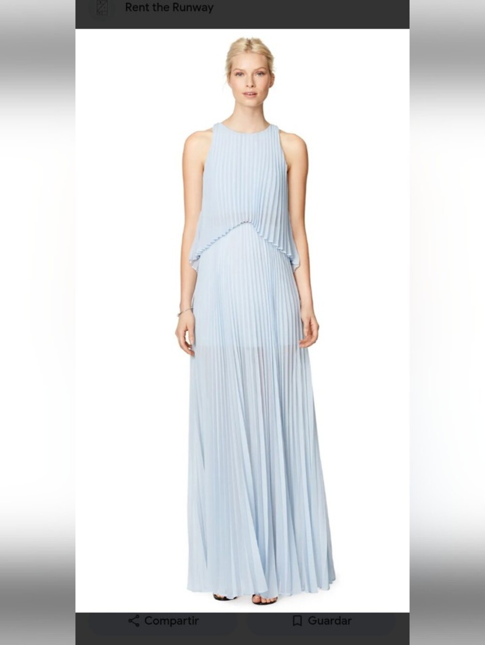 BCBGMaxAzria Light Blue Pleated Maxi Dress